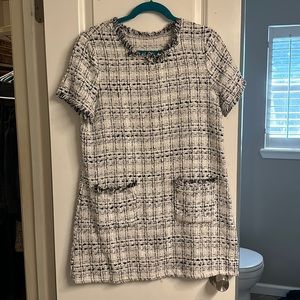 Tweed white and black dress
